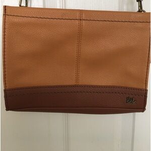 The Sak Clutch/Crossbody Bag.Unique Tri-color Cognac/Camel/Cream bag.